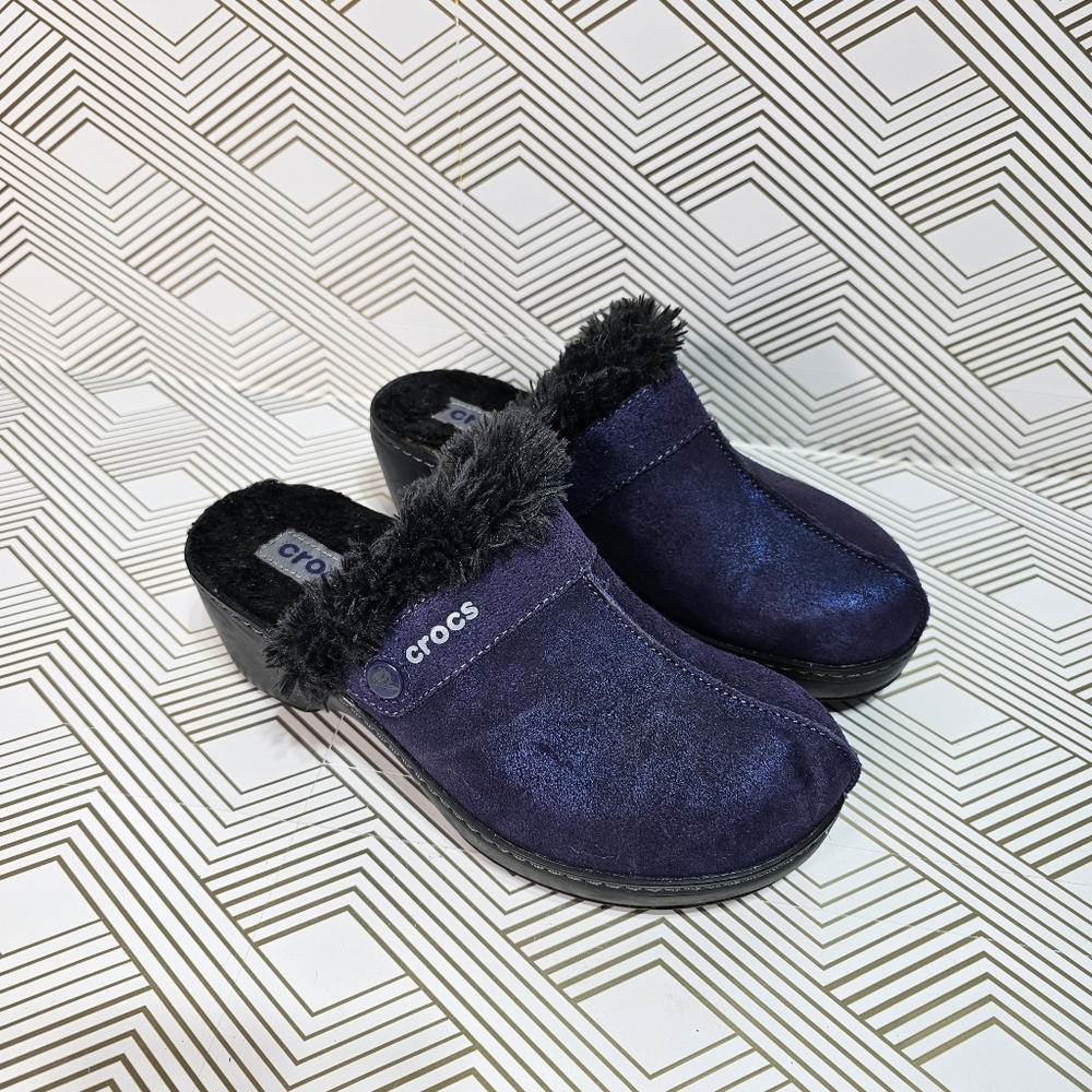 CROCS Blue and Black Mules Comfortable Clogs